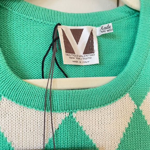 Vintage Valentino Argyle Wool Sweater Vest - Picture 4 of 7